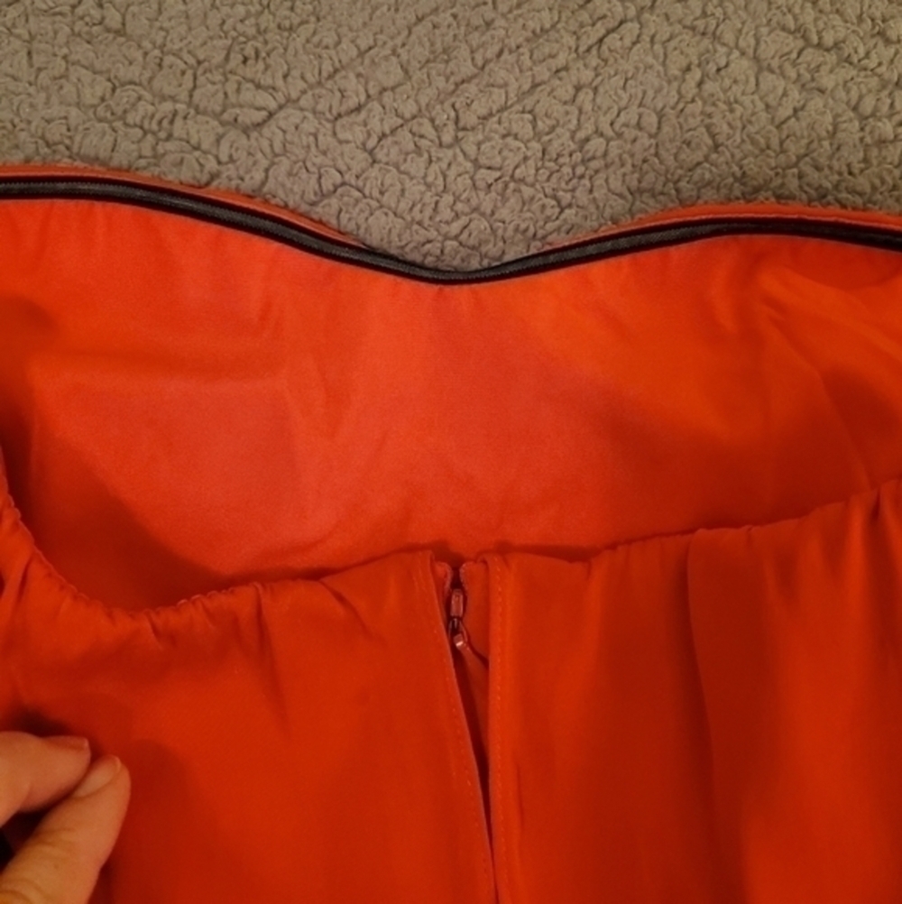 Dolce Vita Red Orange Strapless Silk Blend Dress - Picture 5 of 12